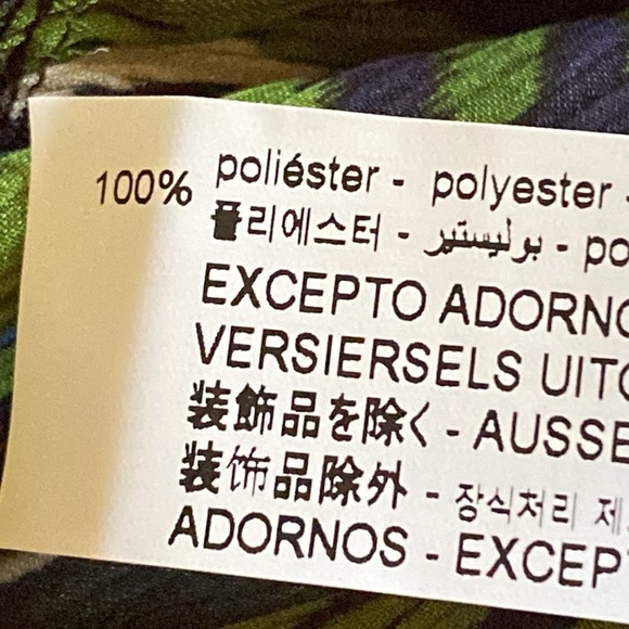 NWT. Zara Multicolored Printed Lace Inserts V-neck Midi Dress. Size S. - Picture 10 of 11